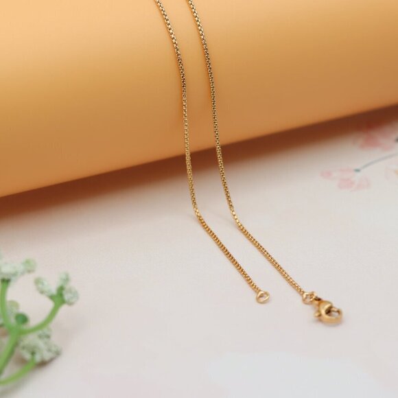 "Rose Gold Box Chain Necklace Sleek & Timeless Style, XPNL0133 - Picture 10 of 12